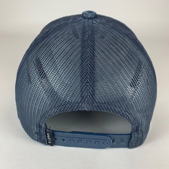 RVCA Navy Blue Denim Snapback Trucker Hat - Picture 3 of 5